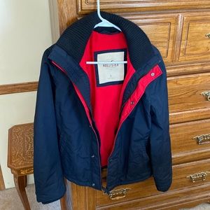 Nice navy blue with red men’s size small Hollister jacket